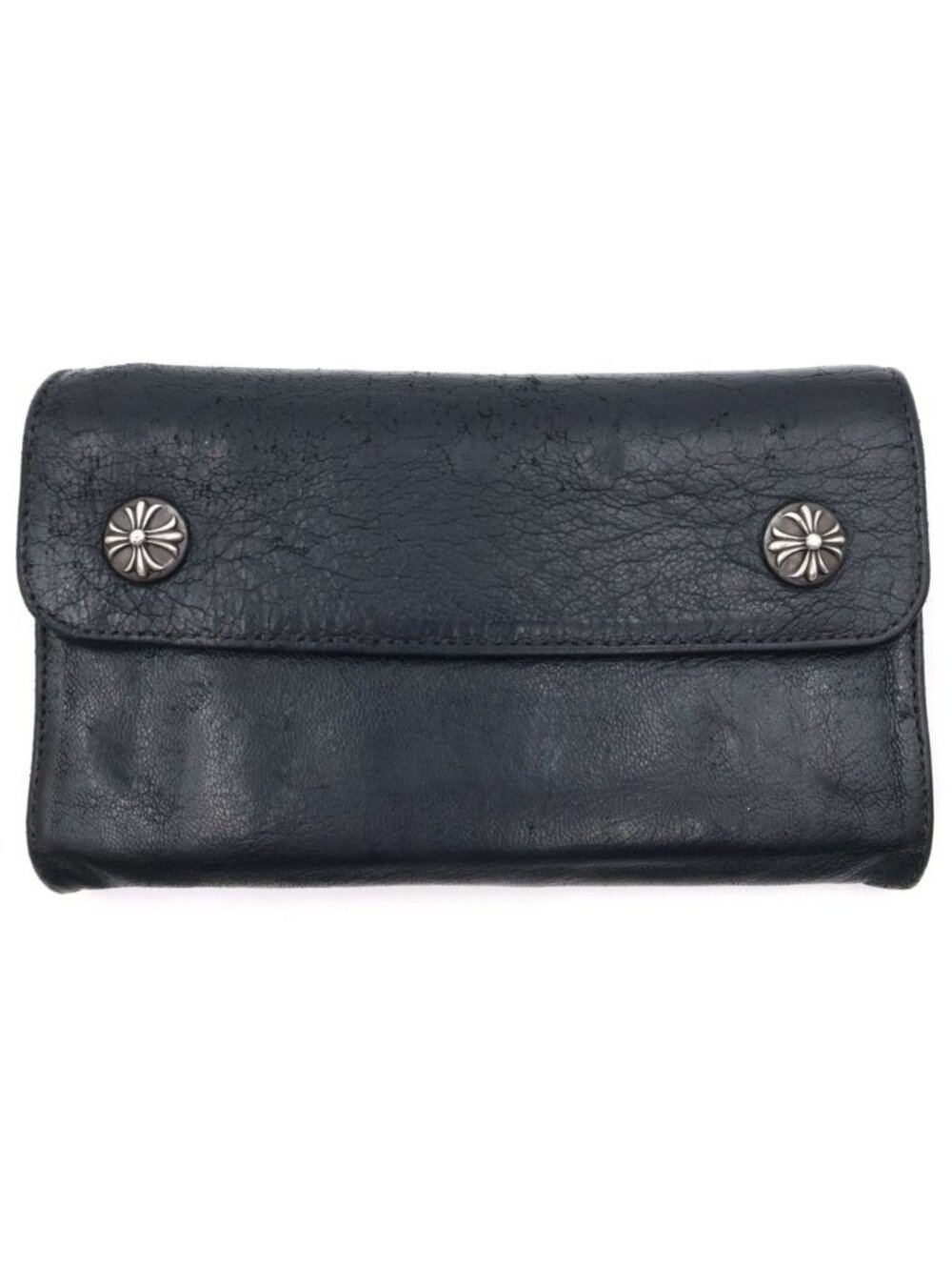 Chrome Hearts Wave Leather Wallet Black